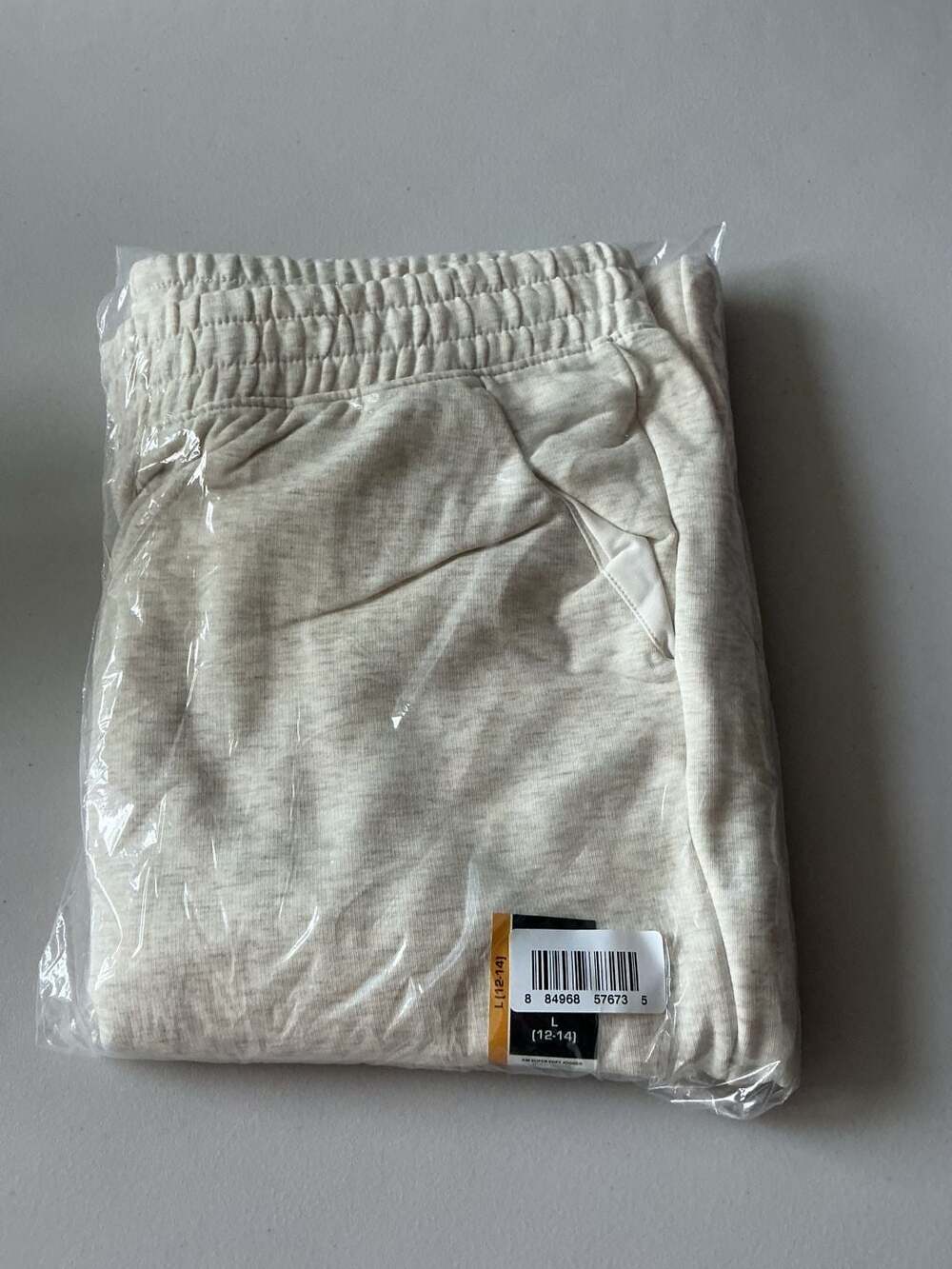 Athletic Works Super Soft Jogger Pants Heather Cream Size L 12-14